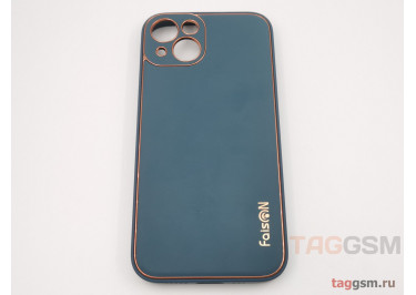 Задняя накладка для iPhone 13 (силикон, экокожа, матовая, синяя (Graceful)) Faison