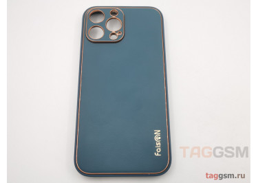 Задняя накладка для iPhone 13 Pro Max (силикон, экокожа, матовая, синяя (Graceful)) Faison