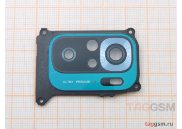 Стекло задней камеры для Xiaomi Poco M5s в рамке (зеленый)
