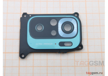 Стекло задней камеры для Xiaomi Redmi Note 10 4G / Note 10s 4G / Poco M5s в рамке (зеленый)