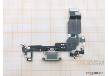 Шлейф для iPhone 15 + разъем зарядки + микрофон (зеленый), ориг