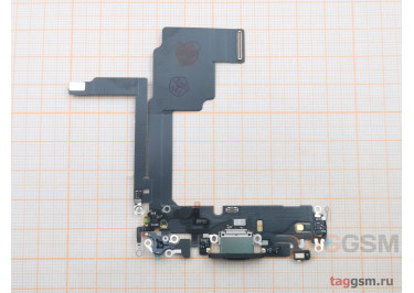 Шлейф для iPhone 15 Pro + разъем зарядки + микрофон (черный), ориг