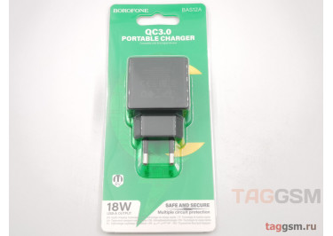 Блок питания USB (сеть) 3000mA (QC3.0) (18W) черный, (BAS12A) Borofone