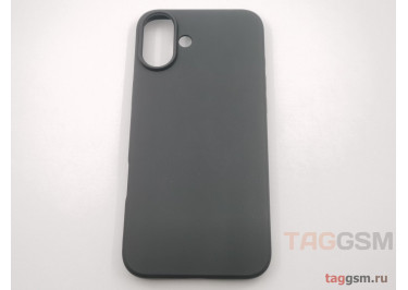 Задняя накладка для iPhone 16 Plus (ультратонкая, защита от отпечатков пальцев, силиконовая, матовая), черная (Q Series) (Full Case) KZDOO