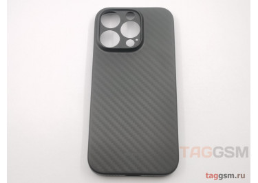 Задняя накладка для iPhone 16 Pro (карбон, ультратонкая, с защитой камеры, защита от отпечатков пальцев), черная (Air Carbon) (Full Case) KZDOO