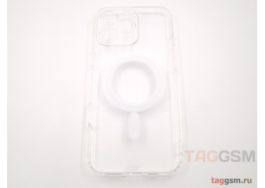 Задняя накладка для iPhone 16 Pro Max (прозрачная, с магнитом, с защитой камеры) MagSafe