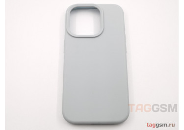 Задняя накладка для iPhone 15 Pro (силикон, серо-голубая (Full Case))