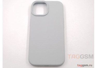 Задняя накладка для iPhone 15 (силикон, серо-голубая (Full Case))