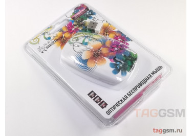 Мышь беспроводная Smartbuy 327AG Flowers Full-Color Print (белая) (SBM-327AG-FL-FC)