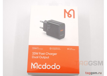 Блок питания (сеть) (Type-C) PD33W Dual Output Fast Charger (USB-C+USB-A) (черный) (CH-0921) Mcdodo