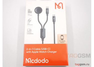 Беспроводное зарядное устройство для Apple Watch + Type-C (2 в 1) 60W, 3A, 1,2 м, (черный) (CA-2200) Mcdodo