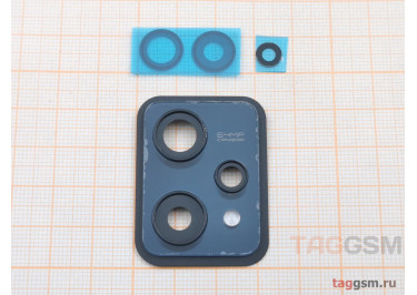 Стекло задней камеры для Realme 9 Pro (RMX3472) в рамке (черный)