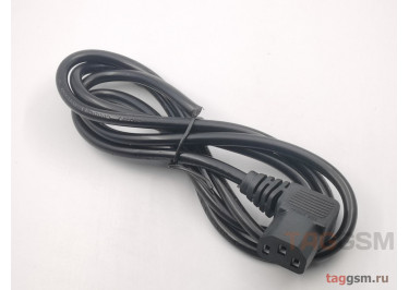 Кабель сетевой 220 В PC-186 (3-pin 1,4м) (угловой) БЕЗ ВИЛКИ