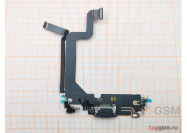 Шлейф для iPhone 14 Pro Max + разъем зарядки + микрофон (темно-фиолетовый), оригинал (снятый)