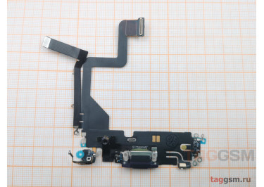Шлейф для iPhone 14 Pro + разъем зарядки + микрофон (темно-фиолетовый), оригинал (снятый)
