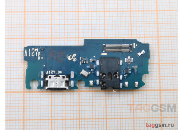 Шлейф для Samsung A127 Galaxy A12 Nacho + разъем зарядки + разъем гарнитуры + микрофон, ориг