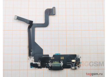 Шлейф для iPhone 13 Pro + разъем зарядки + микрофон (графит), оригинал (снятый)