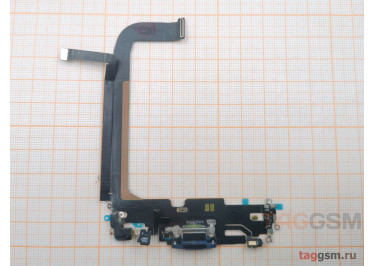 Шлейф для iPhone 13 Pro Max + разъем зарядки + микрофон (синий), оригинал (снятый)