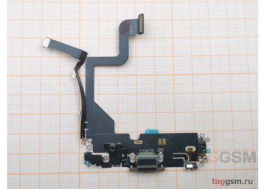 Шлейф для iPhone 13 Pro + разъем зарядки + микрофон (золото), оригинал (снятый)
