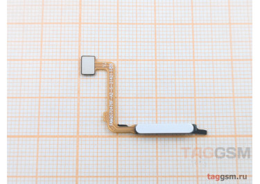 Шлейф для Xiaomi Redmi 10 + сканер отпечатка пальца (серебро)
