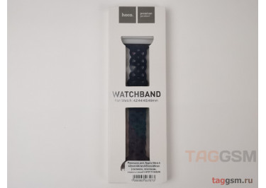 Ремешок для Apple Watch 42mm / 44mm / 45mm / 49mm (силикон, плетение, темно-синий) HOCO WA09