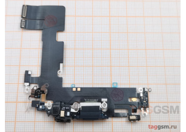 Шлейф для iPhone 13 + разъем зарядки + микрофон (черный), оригинал (снятый)