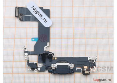 Шлейф для iPhone 13 mini + разъем зарядки + микрофон (черный), оригинал (снятый)