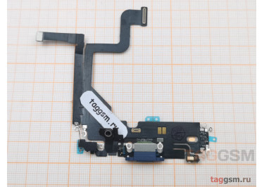 Шлейф для iPhone 13 Pro + разъем зарядки + микрофон (синий), оригинал (снятый)