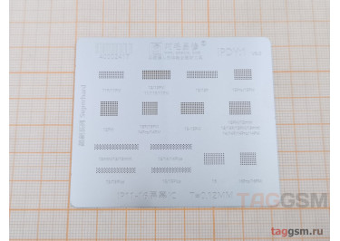 Трафарет BGA для iPhone (IP11-16) 11 / 11 Pro / 11 Pro Max / 12 / 12 Mini / 12 Pro / 12 Pro Max / 13 / 13 Mini / 13 Pro / 13 Pro Max / 14 / 14 Mini / 14 Plus / 14 Pro / 14 Pro Max / 15 / 15 Plus / 15 Pro / 15 Pro Max / 16 / 16 Pro / 16 Pro Max (IPDY:1) AMAOE