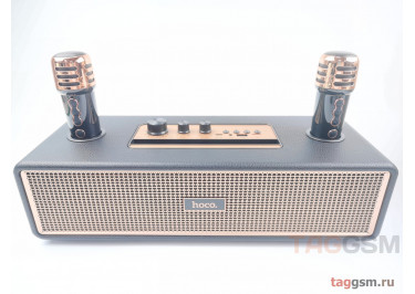 Колонка акустическая (Bluetooth+AUX+USB+FM+TF+ 2 микрофона) (черная) HOCO BS63