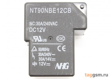 NT90-NBE-DC12V-CB-0.9 Реле 12В SPST-NC 240В 30А