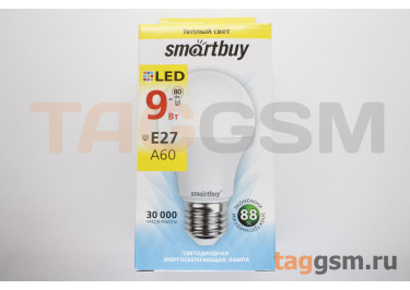 Лампа светодиодная LED E27 A60 9Вт 3000K (220-240В) Smartbuy