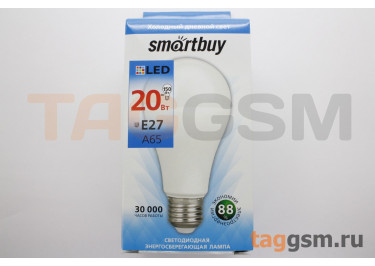 Лампа светодиодная LED E27 A65 20Вт 6000K (220-240В) Smartbuy