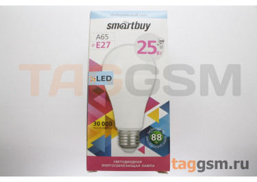 Лампа светодиодная LED E27 A65 25Вт 4000K (220-240В) Smartbuy