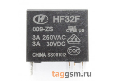 HF32F / 009-ZS Реле 9В SPDT 250В 3А