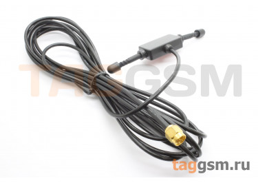 Антенна GSM 900-1800 МГц КСВ 2 кабель 3м RG174 разъем SMA-J