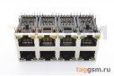 Розетка RJ-45 8P8C на плату экранированная с индикаторами 2x4 (31мм)