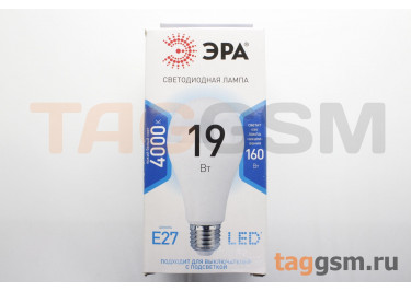 Лампа светодиодная LED E27 A65 19Вт 4000K (170-265В) ЭРА STANDART
