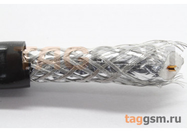 Коаксиальный кабель RG-6U CCS / Al / Al 48%, PE-Foam / PE, 85%, 75 Ом, наружный черный 1м