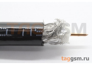 Коаксиальный кабель RG-6U CCS / Al / Al 64%, PE-Foam / PE, 85%, 75 Ом, наружный черный 1м