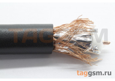 Коаксиальный кабель RG-6U Cu / Al / Cu 64%, PE-Foam / PE, 85%, 75 Ом, наружный черный 1м