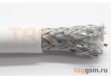Коаксиальный кабель SAT 703B CCS / Al / Al 75%, PE-Foam / PVC, 85%, 75 Ом, белый 1м