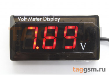 Вольтметр постоянного тока влагозащищенный IPX6 U=5-18В (красный)