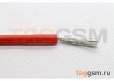 Провод медный в силиконовой изоляции 24AWG (0,2 кв.мм) красный 1м