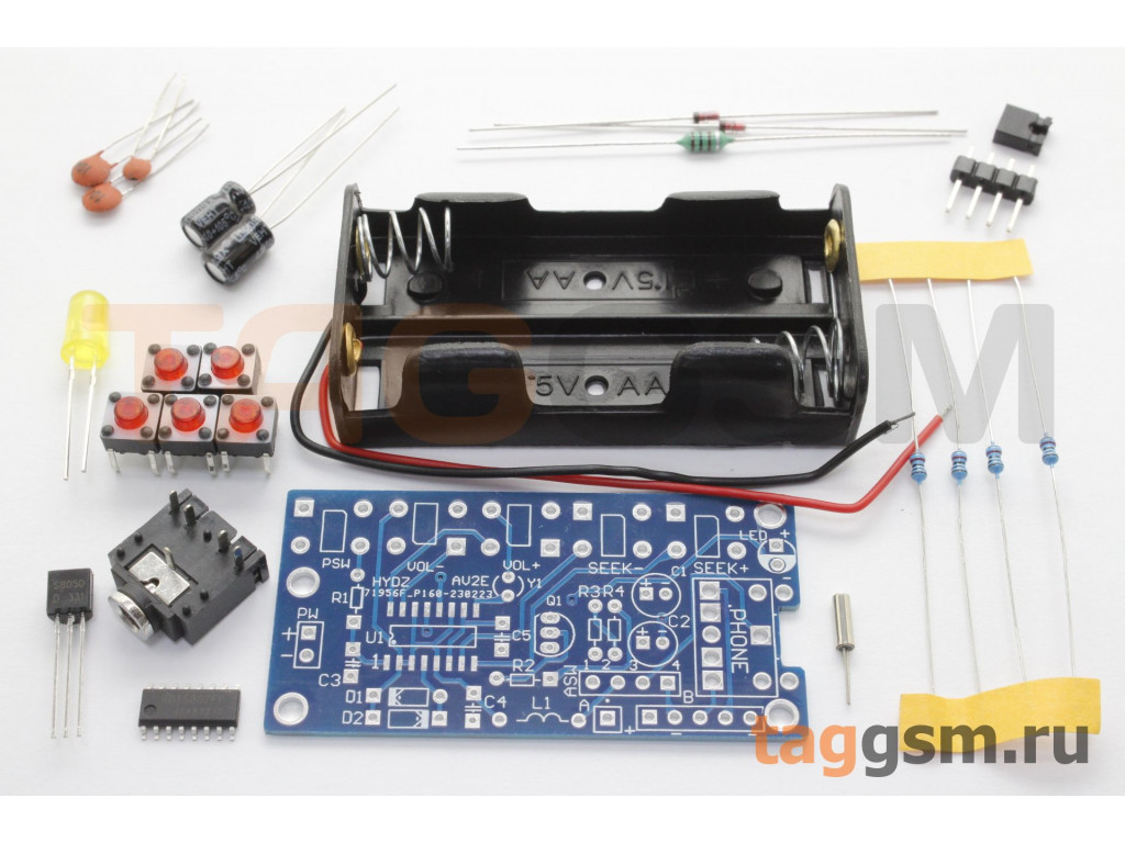 Набор для сборки радиоприемника FM 76-108МГц на RDA5807FP Uпит=1,8-3,6В