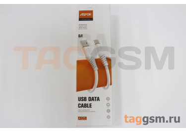Кабель USB - micro USB, Fast Charging 6А (A125) ASPOR (1м) (белый)