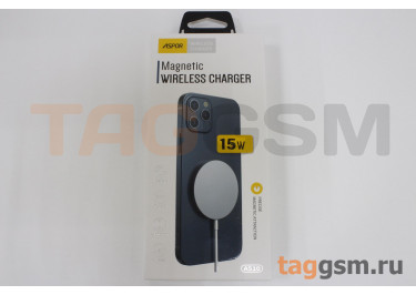 Беспроводное зарядное устройство Magnetic Wireless Charger 15W (USB-C), 1m (A510) ASPOR (серебро)
