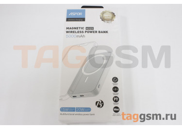 Портативное зарядное устройство (Power Bank) (Aspor A325 Magnetic Wireless, Fast Charge, выход :Type-C PD20W / вход :Type-C + Lightning) Емкость 5000mh (черный)