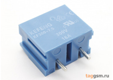 KF705A-7.5-02P-1B (Синий) Винтовой клеммник на плату 2 конт. шаг 7,5мм 450В 24А