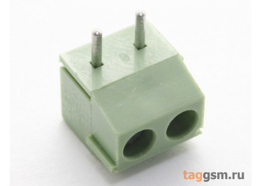 KF396R-3.96-02P-1G (Зеленый) Винтовой клеммник на плату угловой 2 конт. шаг 3,96мм 130В 10А